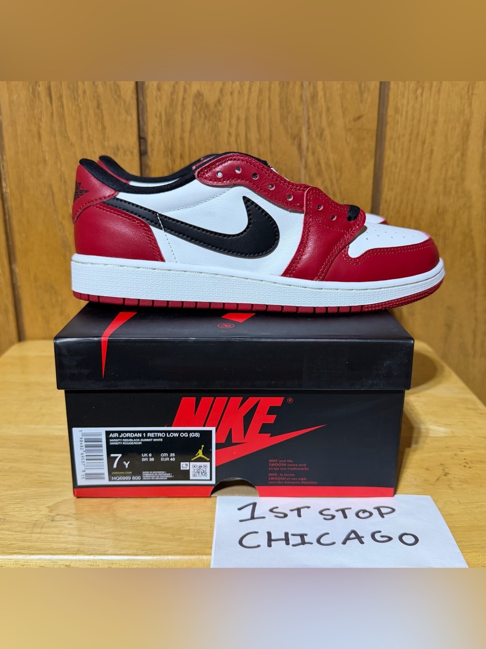 Nike Air Jordan 1 Low OG Chicago 2025 White Red Black HQ6999-600 GS Youth 7Y NEW